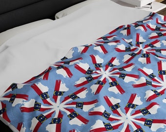 Coperta da camera con bandiera dello stato della Carolina del Nord, coperta per letto singolo, regalo NC, regalo di inaugurazione della casa