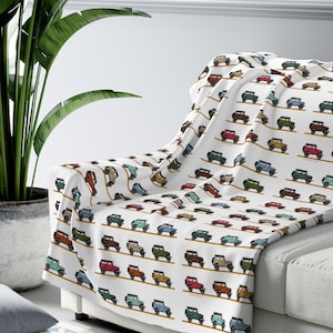 FJ40 Land Cruiser Sherpa Fleece Blanket, FJ40 Gift, Sofa Throw - Reefmonkey Artist Jesse Clark