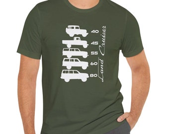 Land Cruiser Generations Unisex Tee: FJ40, FJ45, FJ55, FJ60, FJ80 Silhouettes - Reefmonkey