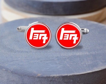 TEQ Logo Stainless Steel Cuff Links: Land Cruiser Gift - Reefmonkey