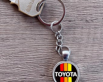 Toyota 3 Stripe Metal Dangle Keychain, Truck Key Chain - Reefmonkey