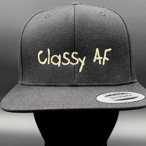 Classy AF Flat Brim Structured Snapback Baseball Hat Cap - Reefmonkey