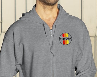 3 Stripe Embroidered Unisex Zip Up Hoodie - Reefmonkey