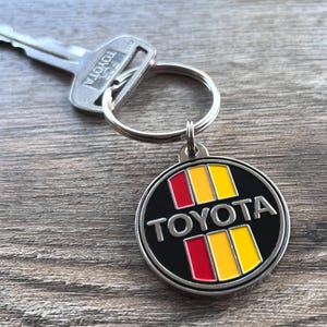 Toyota 3 Stripe Logo Metal Keychain - Land Cruiser, 4 Runner, FJ, Tacoma Gift
