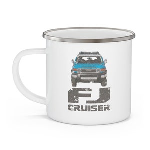 FJ Cruiser Camping Mug, Enamel Mug, FJ Cruiser Gifts, Coffee Cup - Reefmonkey