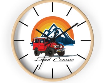 FJ40 Land Cruiser Mountains Wall Clock -  Reefmonkey Artist Brody Plourde