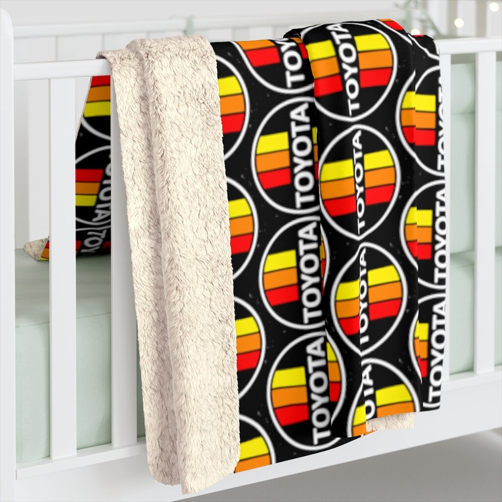 Toyota Old School 3 Stripe Black Sherpa Fleece Blanket Couch Etsy