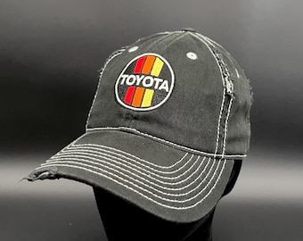 TEQ 3 Stripe Baseball Hat Distressed Unstructured Embroidered Hat - Reefmonkey