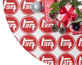 Red TEQ Christmas Tree Skirt, Christmas Decor, Man Cave Decor, Gift For Toyoda Owner -  Reefmonkey