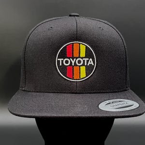 3 Stripe Toyota Flat Brim Structured Snapback Baseball Hat Cap - Reefmonkey