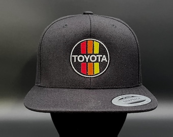 3 Stripe Toyota Flat Brim Structured Snapback Baseball Hat Cap - Reefmonkey