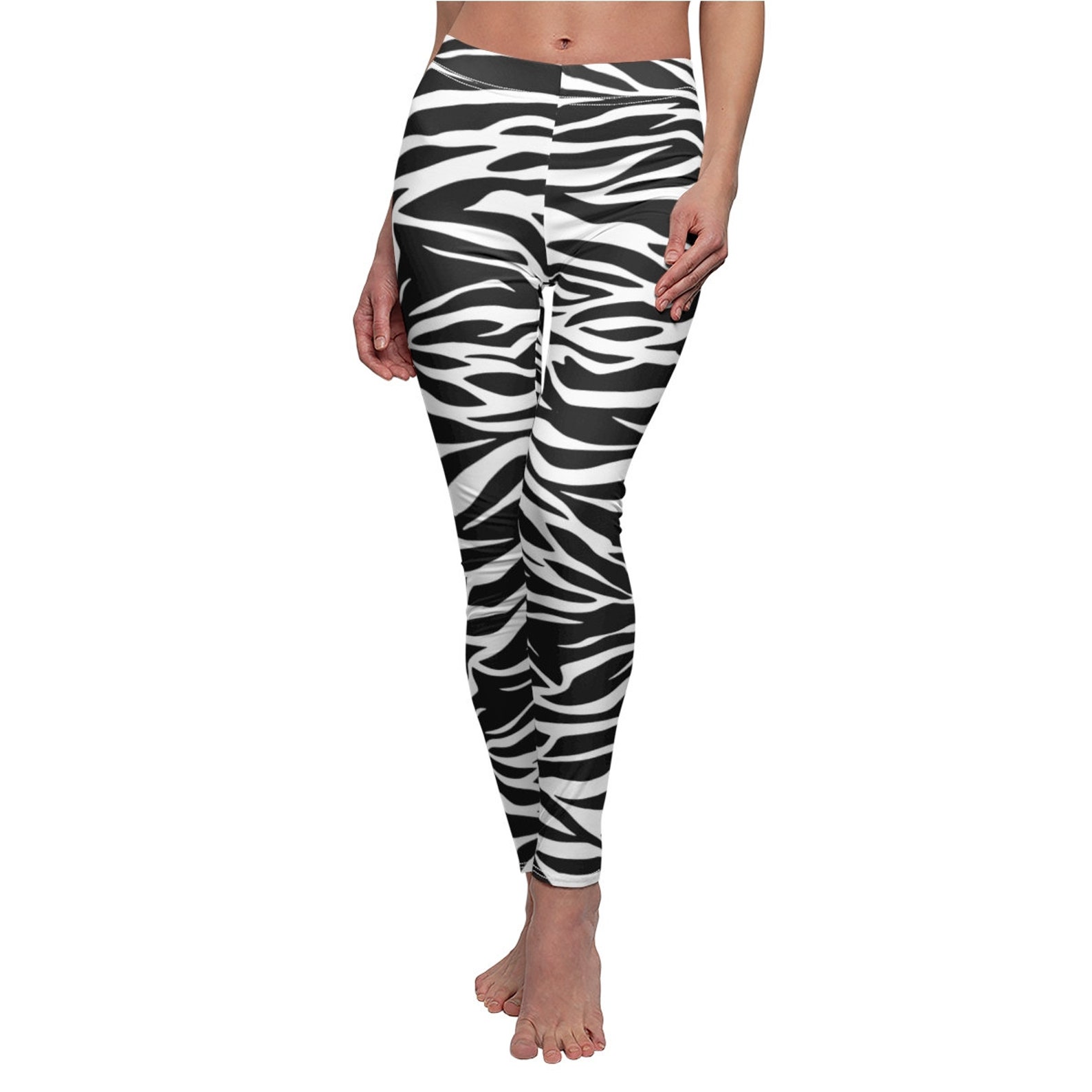 Zebra Leggings Zebra Print Pants Animal Print Pants Stretch | Etsy