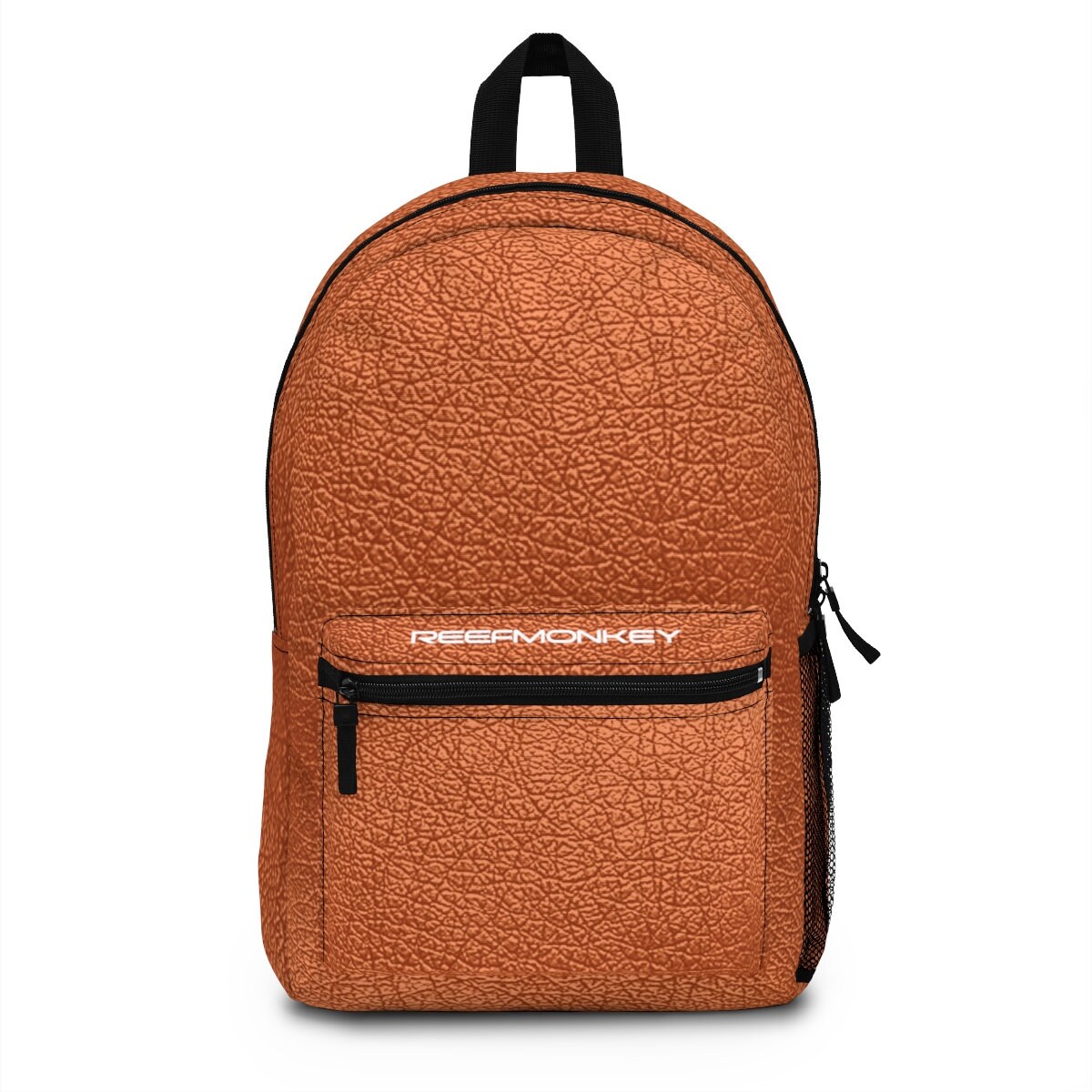 Orange Faux Leather Backpack Made in USA Back to School by Etsy