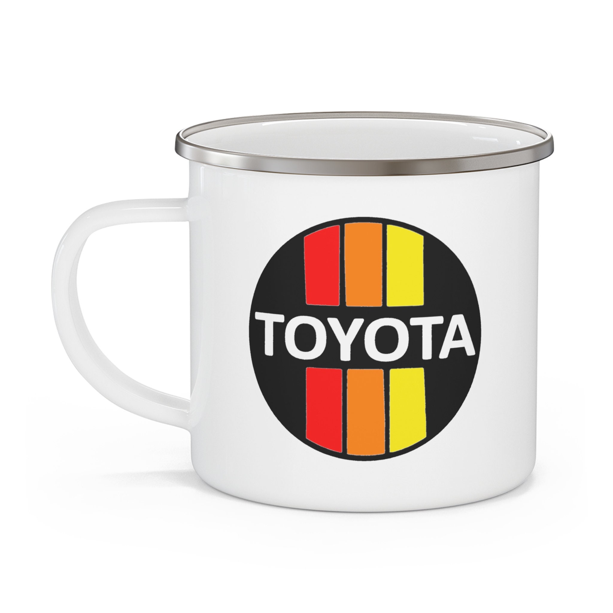 3 Stripe Camping Mug, Enamel Mug, Coffee Cup - Reefmonkey
