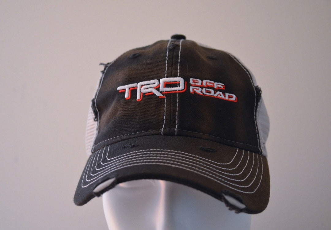 TRD off Road Hat Embroidered Distressed Trucker Hat Reefmonkey Etsy