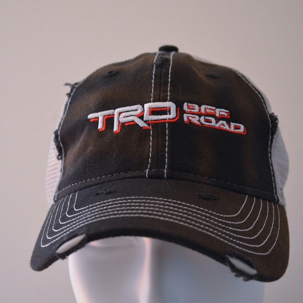 TRD Off Road Hat - Embroidered Distressed Trucker Hat - Reefmonkey