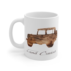 FJ40 Land Cruiser Wood Grain Coffee Mug, Land Cruiser Gift - Reefmonkey