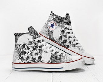 converse skull high tops