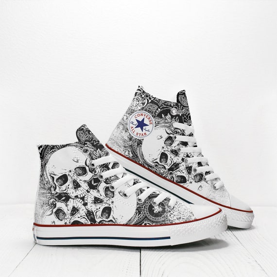 Three Skull Custom Sneakers Skeleton 