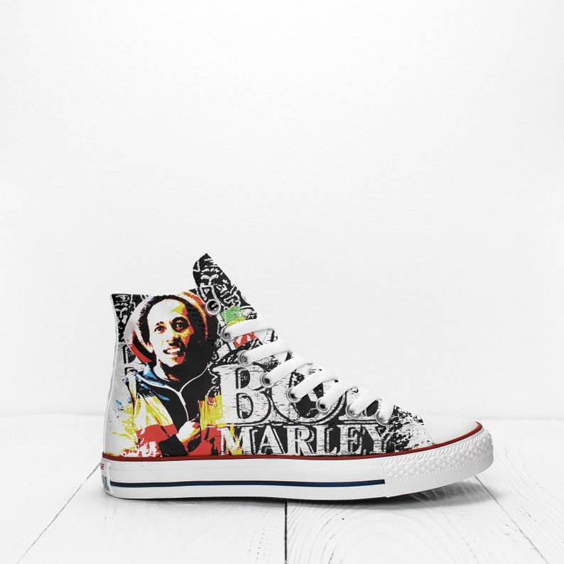 Bob Marley Custom Rasta Sneakers based on Converse All Star | Etsy