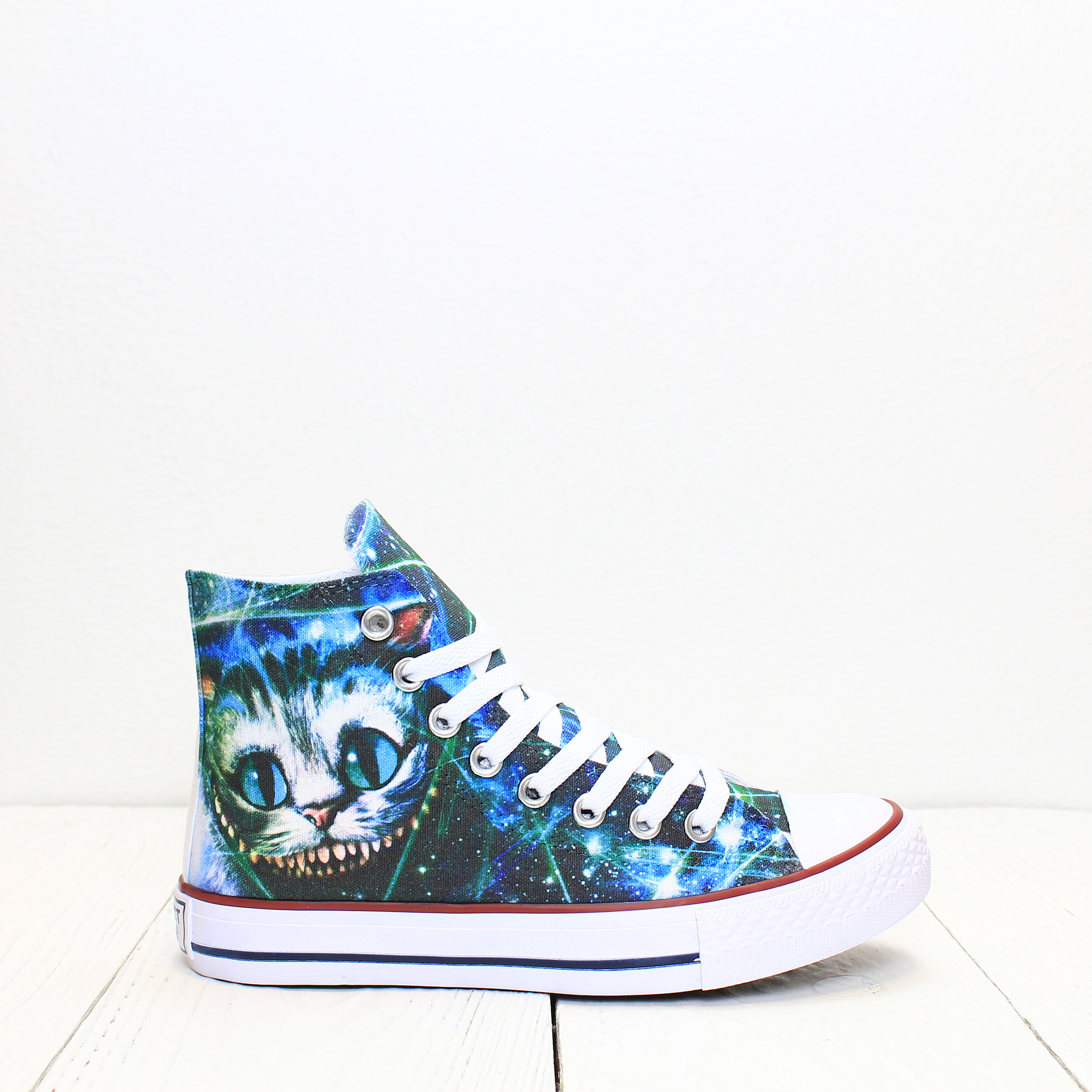 Cheshire Cat Custom Sneakers Smiling Cat Custom Shoes Alice Etsy