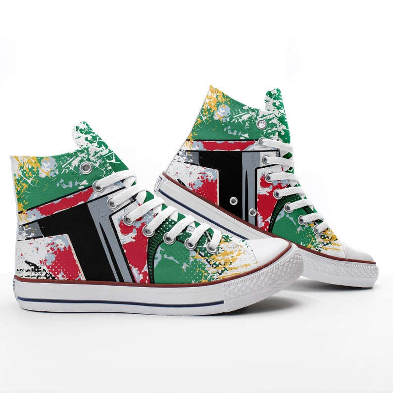 Star Wars Sneakers >> Bobba Fett Mandalore Custom Star Wars Sneakers Based On Prospect Avenue White High Top Shoes Star Wars Sneakers >> Bobba Fett Mandalore Custom Star Wars Sneakers Based On Prospect Avenue White High Top Shoes