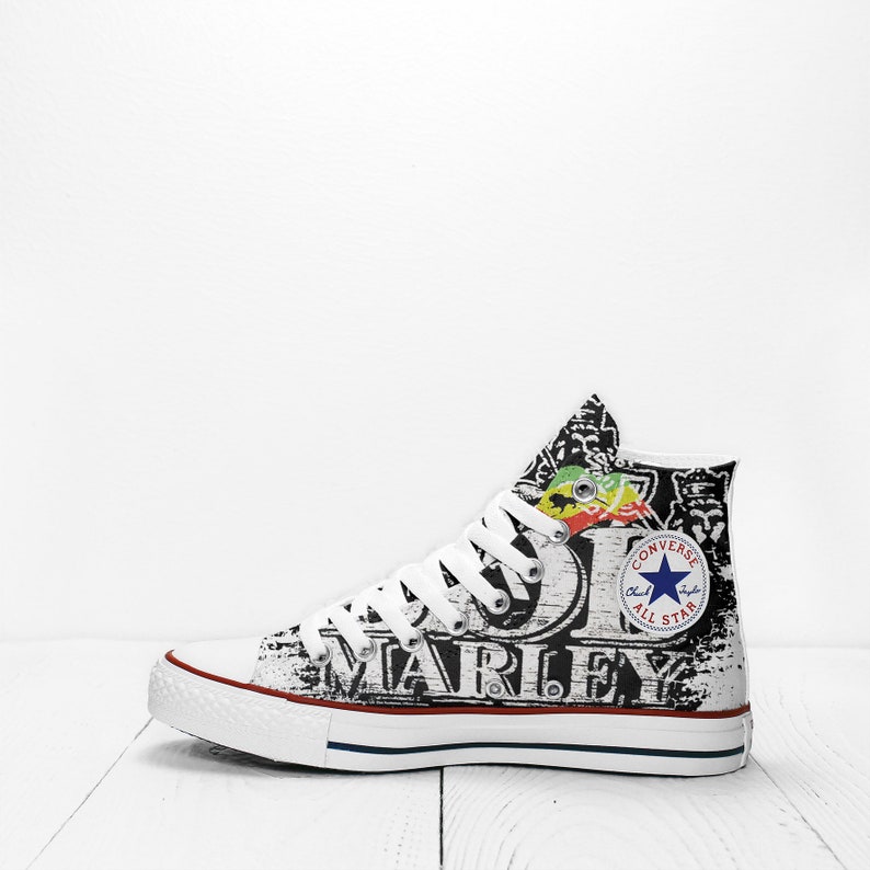 Bob Marley Custom Rasta Sneakers based on Converse All Bob Marley Custom Rasta Sneakers based on Converse All