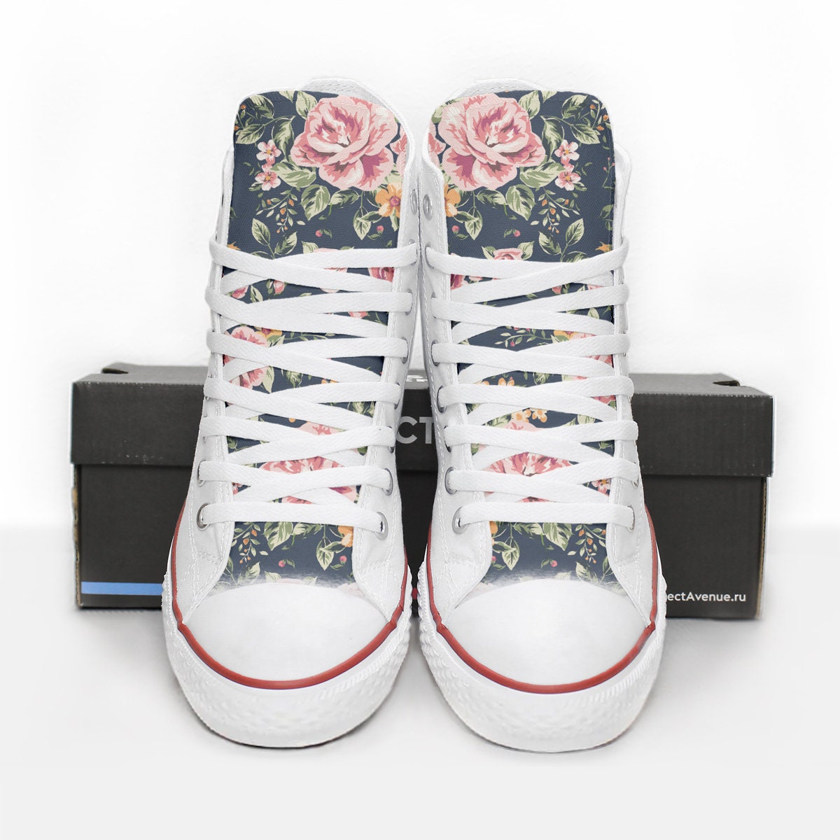 Roses Custom Sneakers Flowers Personalized Custom Shoes Etsy