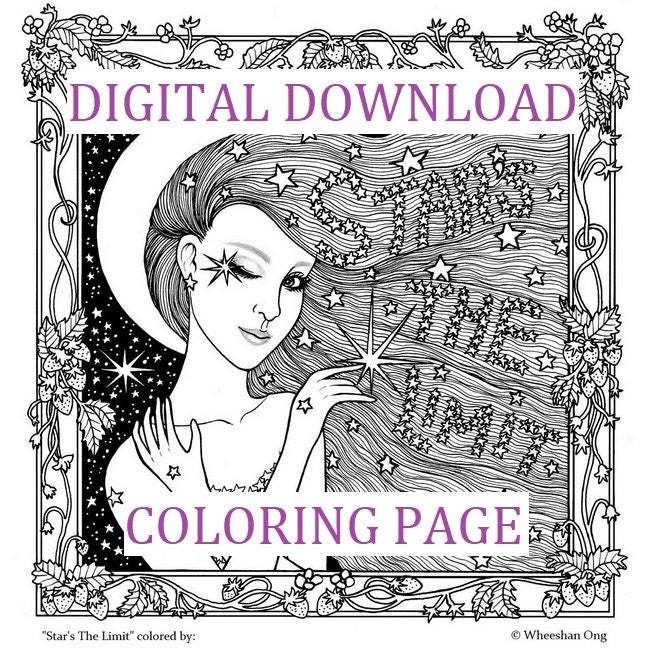 Starry Night III 20 PDF Coloring Pages | Etsy