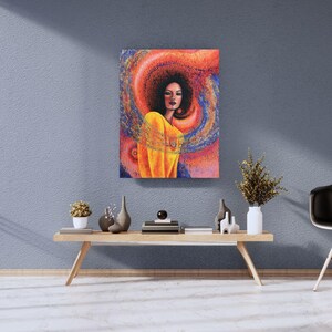 Original Hand Painted, Acrylic on Canvas, Female Portrait, Impasto Texture, Wall Art, Abstract, Surrealism, "Miss Universe" image 6