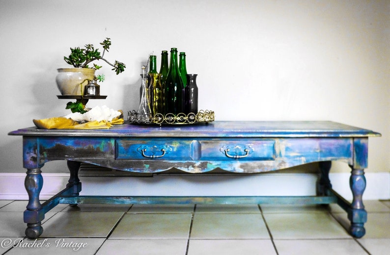 ORION Handpainted Vintage Coffee Table Etsy
