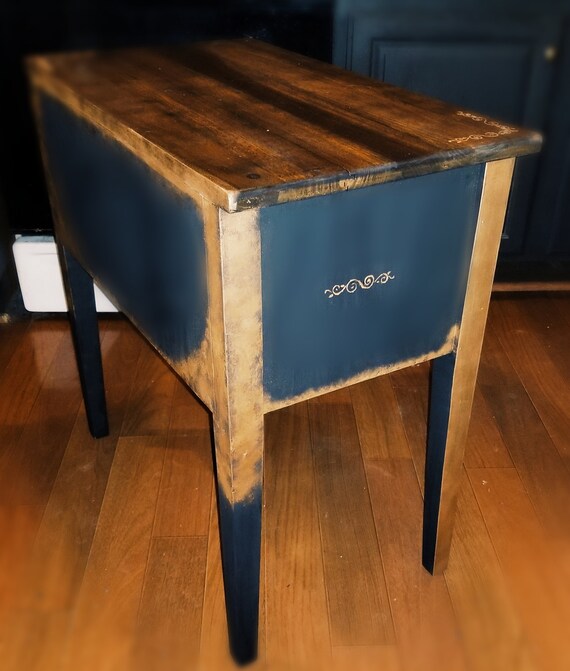 Solid Wood Desk Small Desk Upcycled Furniture Painted Etsy