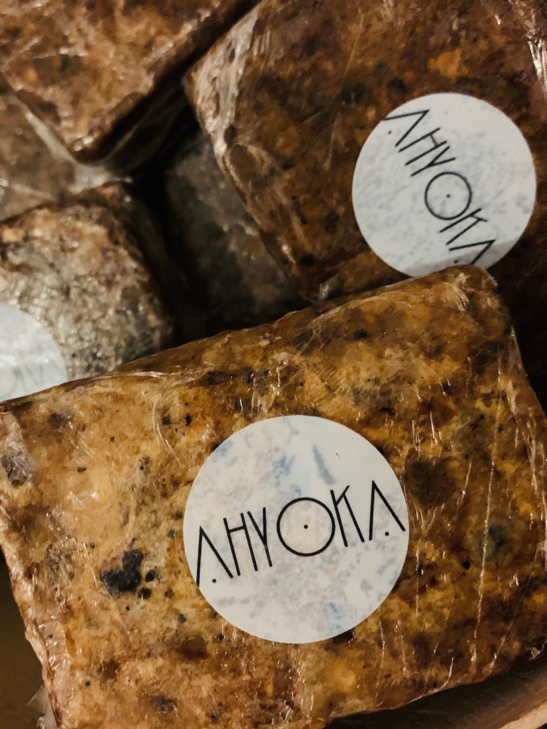 100% Natural Raw African Black Soap Organic & Unrefined Palm Free Made in Ghana imagem 4