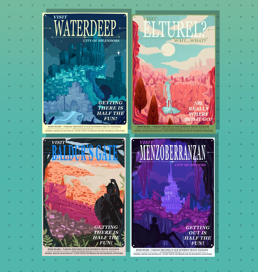 Dungeons and Dragons City Travel Postcards Etsy UK