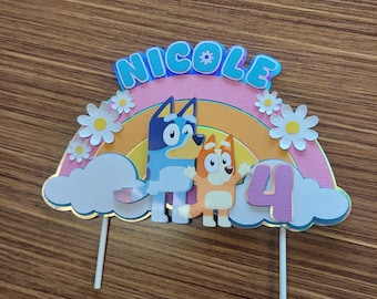 Bluey Cake Topper - Birthday Bluey/Bingo