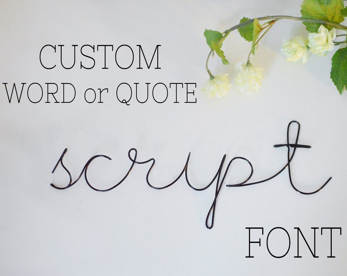 Custom Wire Wall Art Script Font Mindfulness Positivity Etsy