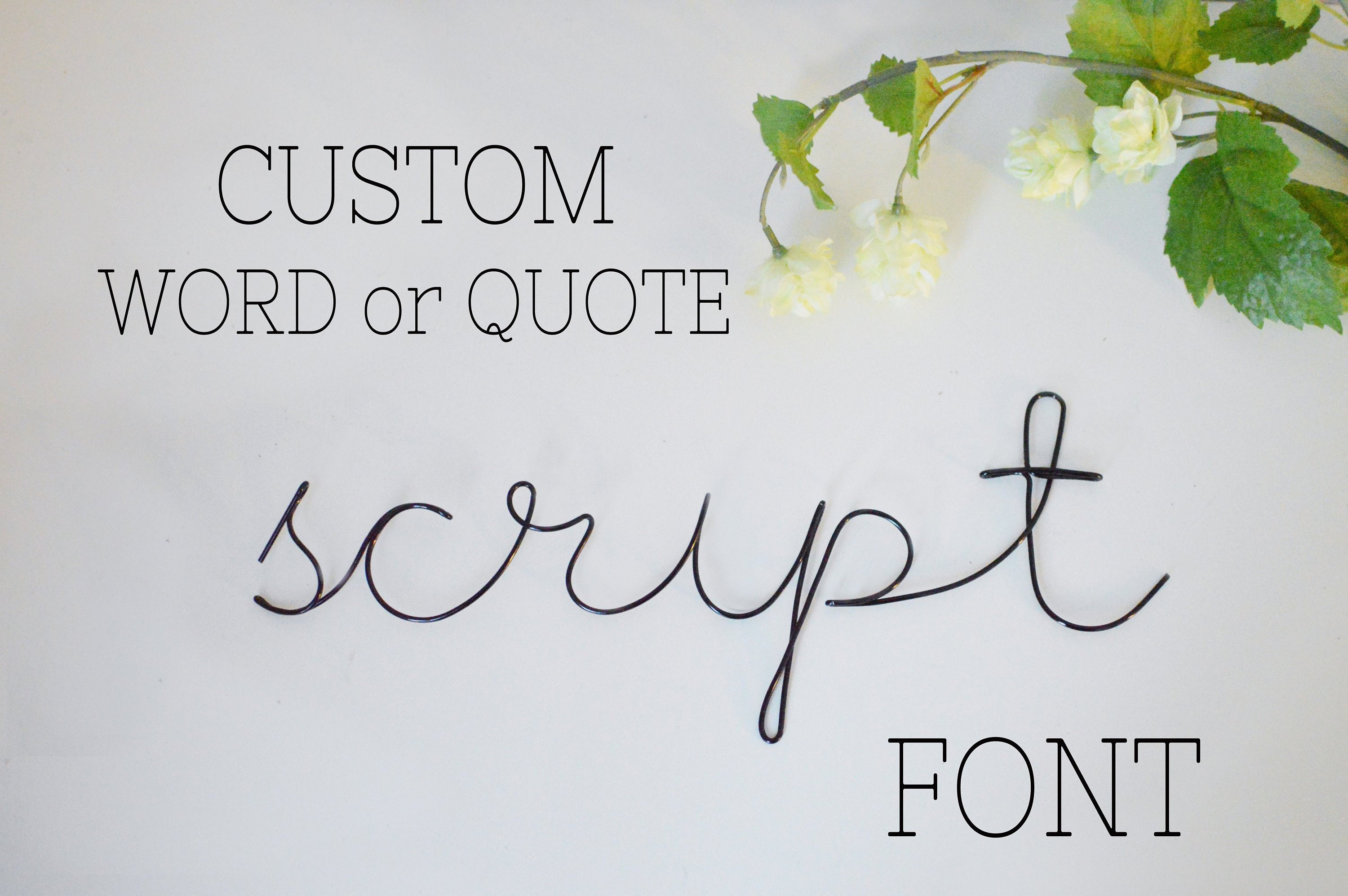 Custom Wire Wall Art Script Font Mindfulness Positivity Etsy