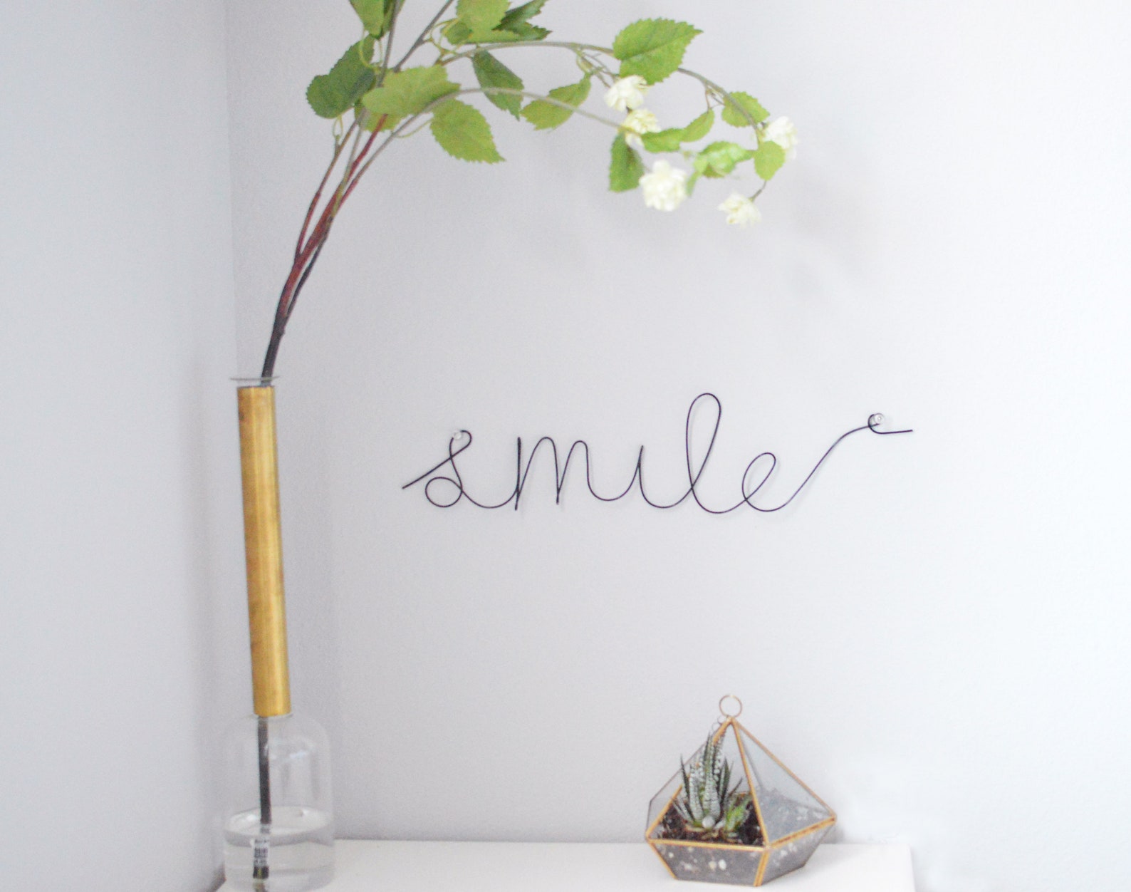 Custom Wire Wall Art Script Font Mindfulness Positivity Etsy