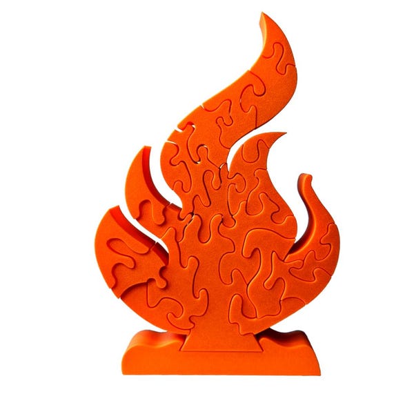 Survivor-Inspired Fire Puzzle Replica-6.5" X 4" | Available in Red, Orange, Black, Blue, Green | Competitive Challenge Game