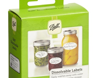 Ball Mason Jars Dissolvable Labels for Preservatives and Gift Jars, Pack of 60