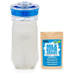 Kefir Making Kit, 1.4L with Organic Milk Kefir Grains Make Your own Probiotic Drinks at Home for Good Gut Health and Build Your Immunity Blue