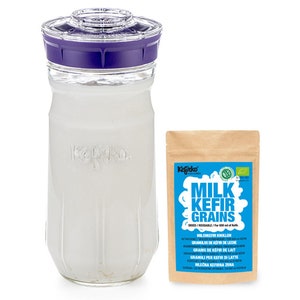 Kefir Making Kit, 1.4L with Organic Milk Kefir Grains Make Your own Probiotic Drinks at Home for Good Gut Health and Build Your Immunity Purple