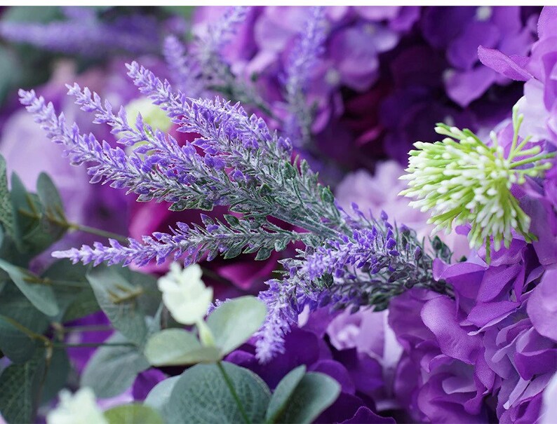 Purple 3D Artificial Flower Wallflower Wall Etsy