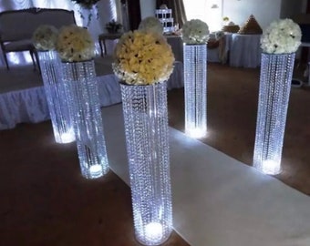 6 pièces maîtresse de mariage en cristal acrylique de 110 cm de diamètre pour la décoration de fête d'événement