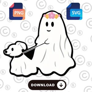 ghost ghost dog halloween PNG/SVG Image File -Instant download for Shirts, Stickers, Bookmarks, Tote Bags, Cups,Tumblers,Pillows.