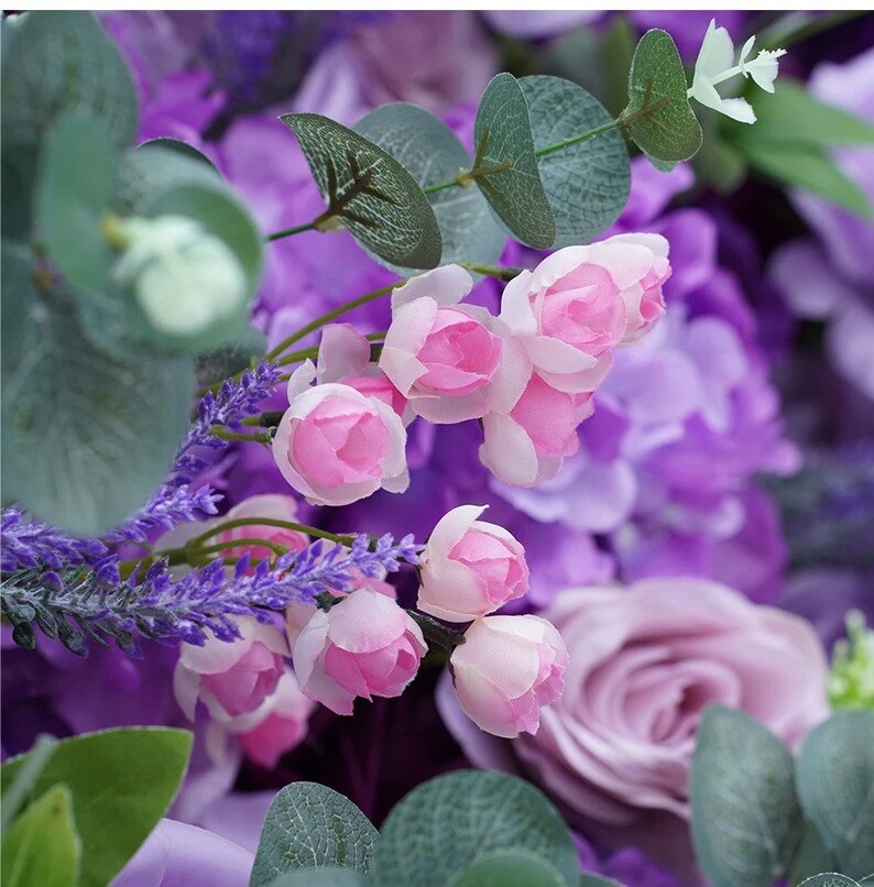 Purple 3D Artificial Flower Wallflower Wall Etsy