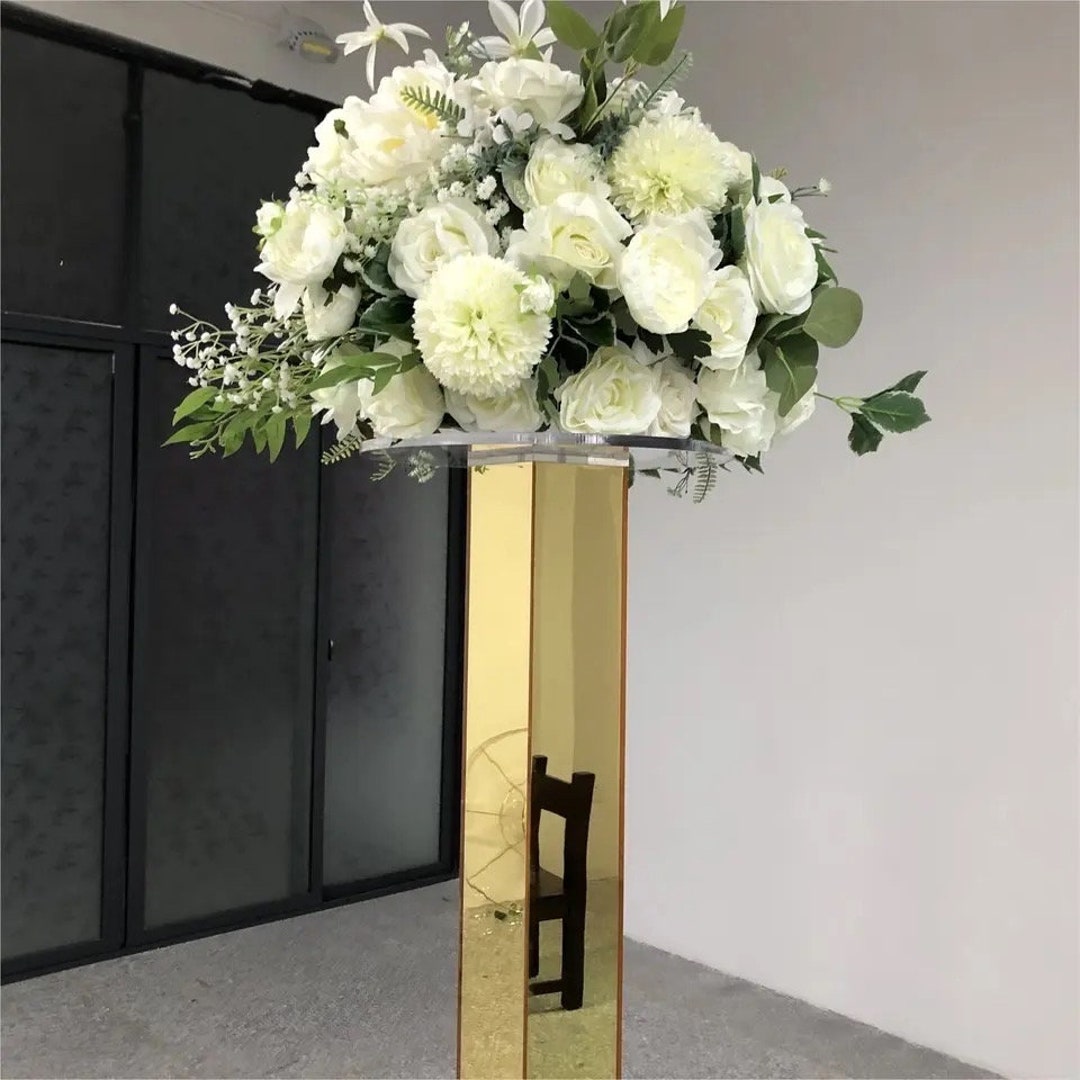 10pcs Flower Vase Gold Column Stand Wedding Road Lead Table Flower