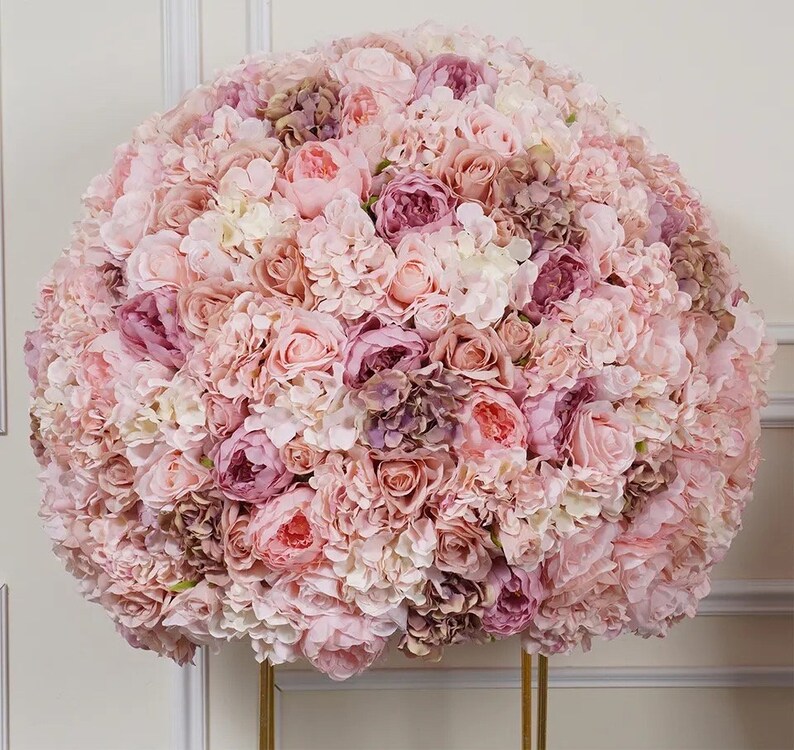 80cm 3/4 Peach Dusty Rose Rose Flower Ball Bouquet Wedding Table Flower