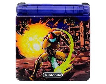Carcasa para Gameboy Advance SP de Metroid Zero Mission hecha a mano