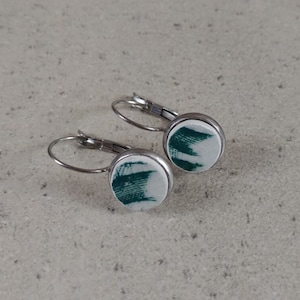 Zerbrochener Porzellanschmuck, Ohrstecker aus zerbrochenem Teller, Runde Keramikohrringe, Porzellanschmuck, chinesische Porzellanohrringe, Ohrstecker